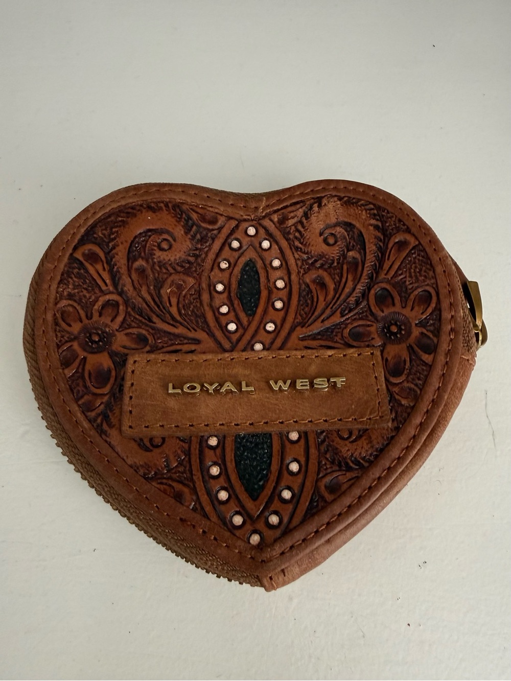 LOYAL WEST CUPID COIN POUCH - HANDTOOLED LEATHER